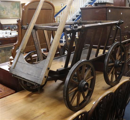 An oak goat cart